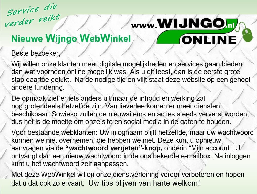 Nieuwe Wijngo WebWinkel